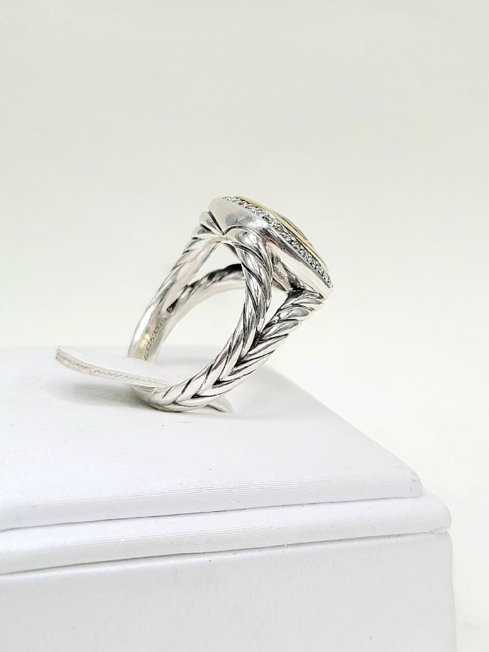 David Yurman Albion Champagne Citrine Diamond Ring w/ 18K Yellow Gold & Diamonds - Picture 6 of 14